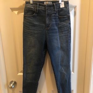 A&F curve love medium wash high rise skinny jeans